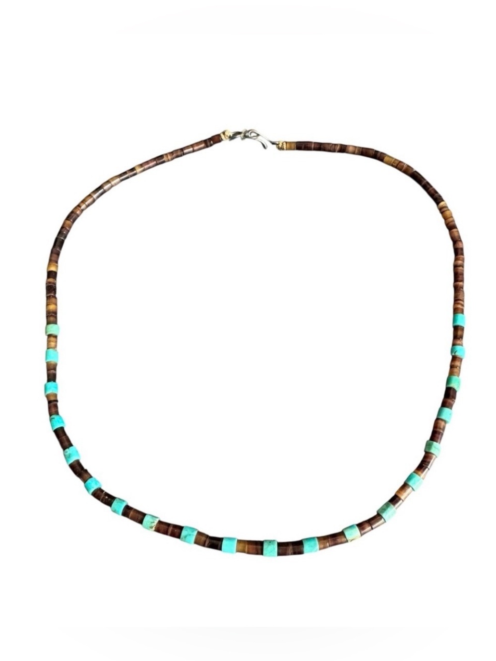 Vintage Heishi Bead Turquoise Necklace Native American Tribal Style Southwestern